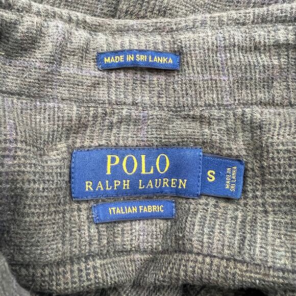 Polo Ralph Lauren Italian Fabric Brushed Flannel Shirt Glen Plaid Green - Picture 3 of 6